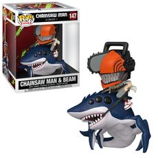 Boneco Funko Pop! Ride Deluxe Chainsaw Man - Chainsaw Man e Beam